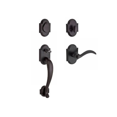 Baldwin Single Cylinder Adirondack Handleset, RH Arch Lever, Dark Bronze SC.ADIXARC.R.RAR.481